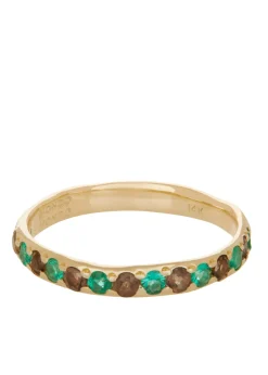 Amador 3mm Pave - Emerald & Brown Topaz