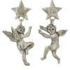 Angel Star Earrings in White Bronze