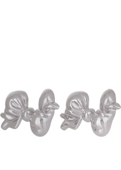 Big Bow Earrings in Silver