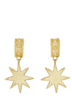 Big Star Earrings in Brass