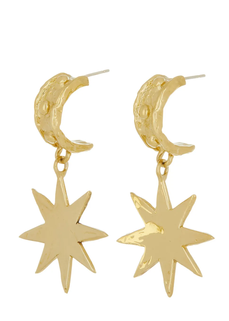Big Star Earrings in Brass