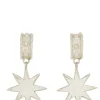 Big Star Earrings in White Bronze