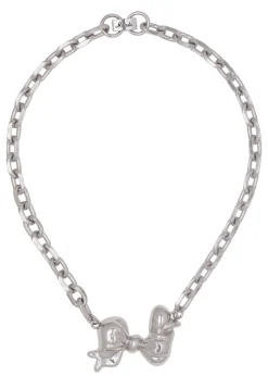 Bow Choker in Silver