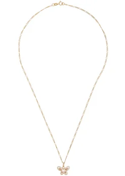 Butterfly Charm Necklace in 14K