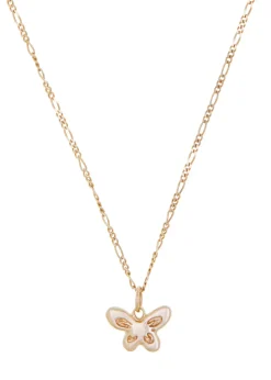 Butterfly Charm Necklace in 14K