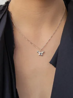 Butterfly Charm Necklace in Silver