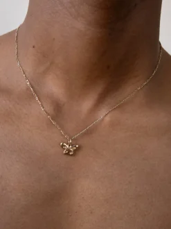 Butterfly Charm Necklace in 14K