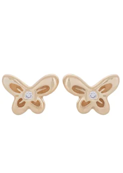 Butterfly Studs in 14k - Diamond