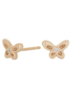 Butterfly Studs in 14k - Diamond