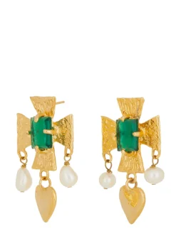 Cardinal Earrings - Green