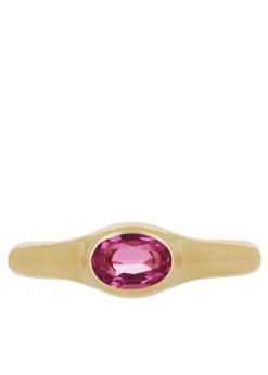 Cecil Ring in Gold - Faceted Pink Sapphire