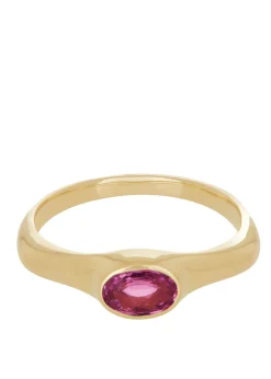 Cecil Ring in Gold - Faceted Pink Sapphire