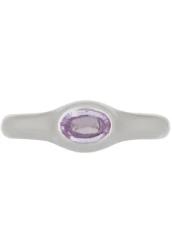 Cecil Ring in White Gold - Faceted Pink Sapphire