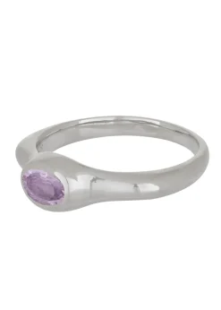 Cecil Ring in White Gold - Faceted Pink Sapphire