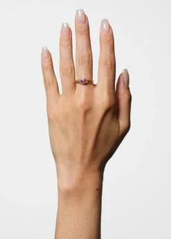 Cecil Ring in White Gold - Faceted Pink Sapphire