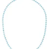 Crystal Choker in Silver - Aqua