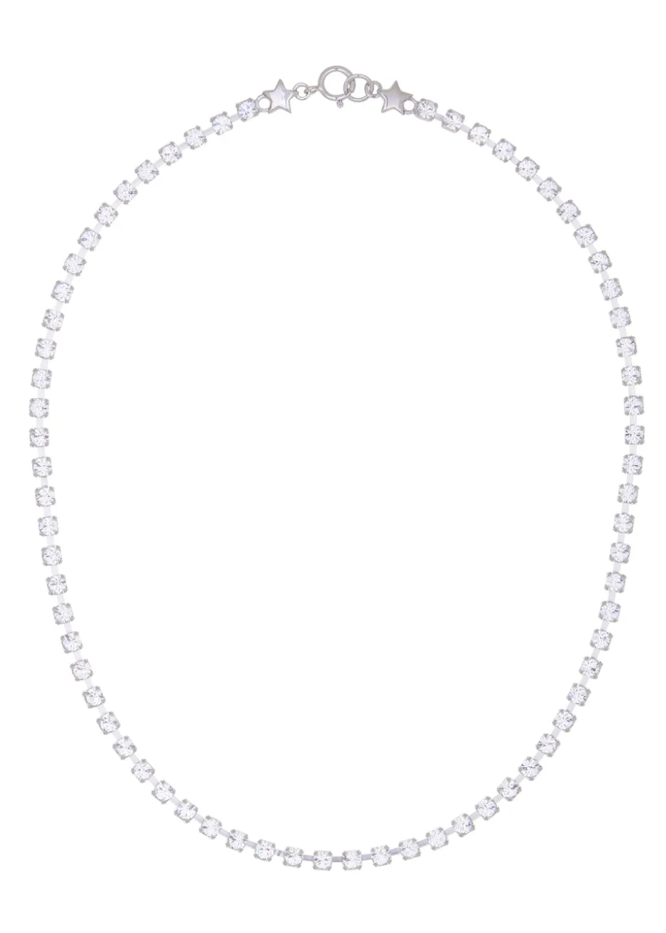 Crystal Choker in Silver - Crystal