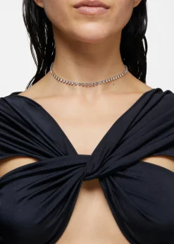 Crystal Choker in Silver - Crystal