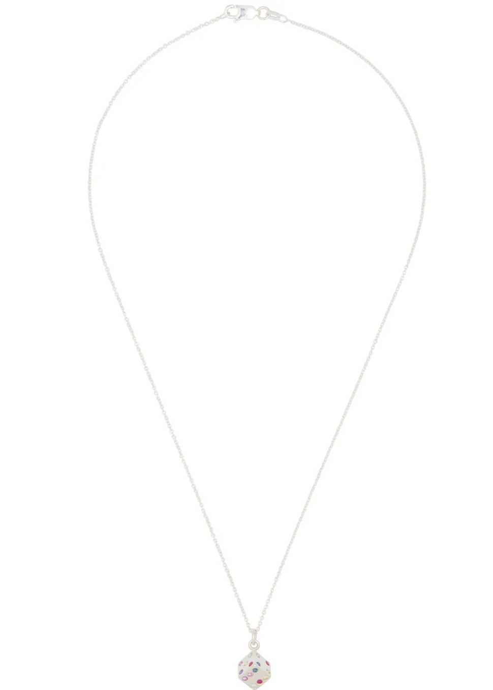 Dice Necklace in Sterling Silver - Multi