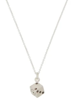 Dice Necklace in Sterling Silver - Solid