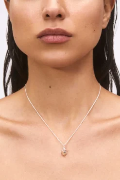 Dice Necklace in Sterling Silver - Ruby