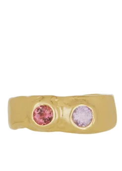 Felt Ring Divine 14k - Faceted Amethyst & Pink Sapphire