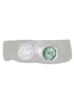 Felt Ring Divine White Gold - Diamond & Mint Green Tourmaline