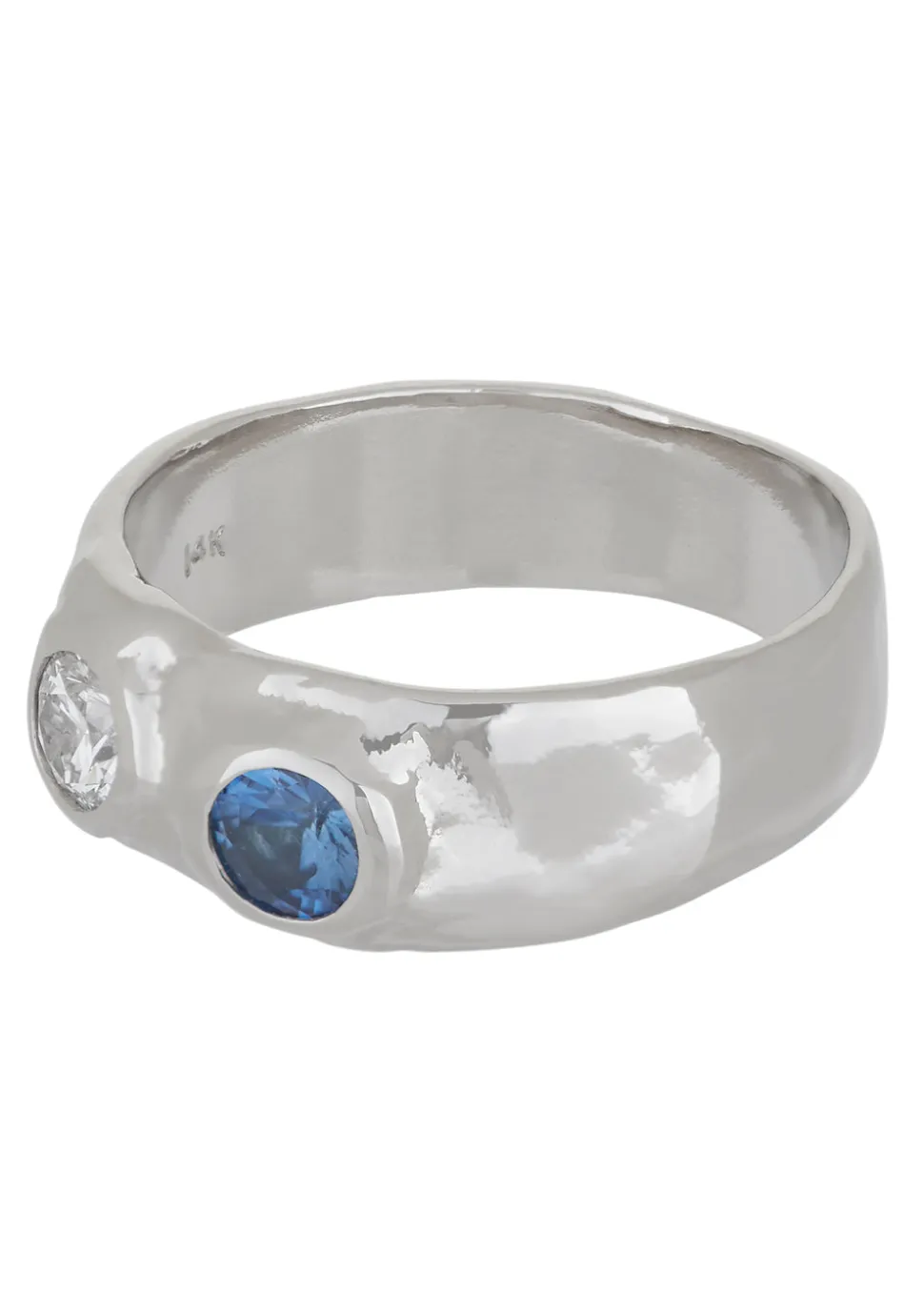 Felt Ring Divine White Gold - Diamond & Blue Sapphire