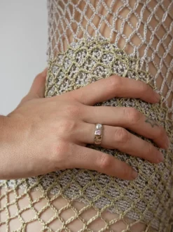 Felt Ring Divine White Gold - Diamond & Pink Sapphire