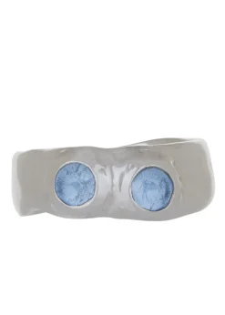 Felt Ring in Sterling Silver - Ice Blue