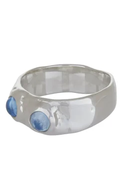 Felt Ring in Sterling Silver - Ice Blue