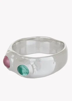 Felt Ring in Sterling Silver - Iguana Rosa