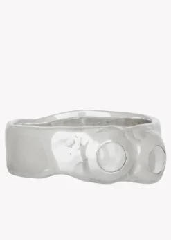 Felt Ring in Sterling Silver - Crystal