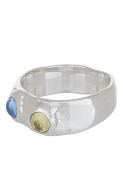 Felt Ring in Sterling Silver - Ice Blue & Limoncello