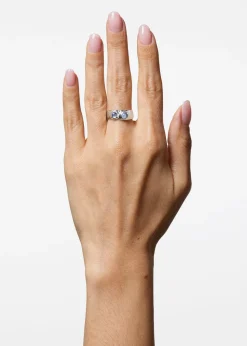 Felt Ring in Sterling Silver - Ice Blue