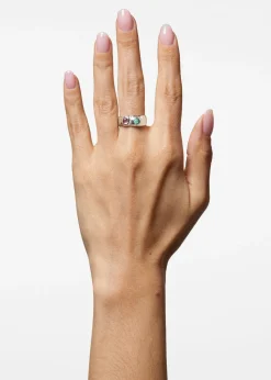 Felt Ring in Sterling Silver - Iguana Rosa