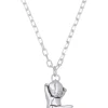 Flying Diamond Baby Necklace in Silver