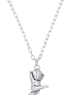 Flying Diamond Baby Necklace in Silver