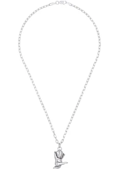 Flying Diamond Baby Necklace in Silver