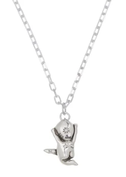 Flying Diamond Baby Necklace in Silver