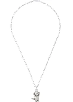 Flying Diamond Baby Necklace in Silver