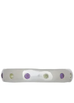 Fortuna Ring in Sterling Silver - Amethyst & Peridot