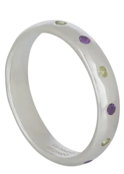 Fortuna Ring in Sterling Silver - Amethyst & Peridot