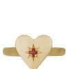 Heart Ring with Star Setting in 14k
