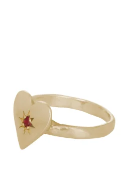Heart Ring with Star Setting in 14k
