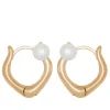 Juju Pearl Hoops in Gold