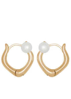 Juju Pearl Hoops in Gold