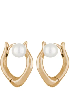 Juju Pearl Hoops in Gold