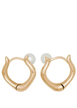 Juju Pearl Hoops in Gold