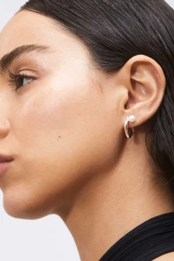 Juju Pearl Hoops in Gold